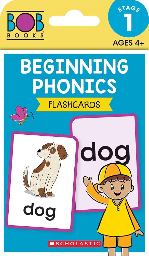 Portada de Bob Books - Beginning Phonics Flashcards Phonics, Ages 4 and Up, Kindergarten (Stage 1: Starting to Read)