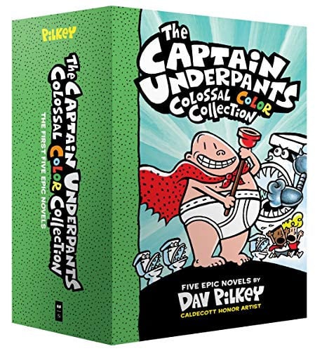 Portada de The Captain Underpants Colossal Color Collection (Captain Underpants #1-5 Boxed Set)