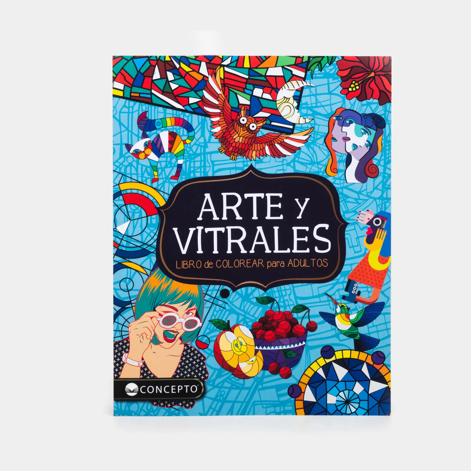 Portada de Arte Y Vitrales - Libro De Colorear Para Adultos - Colores Y Emociones