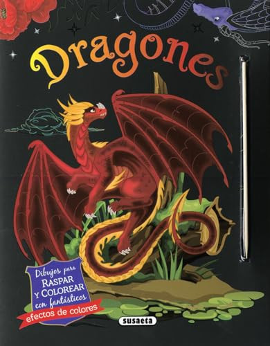 Portada de Dragones. Dibujos para raspar y colorear