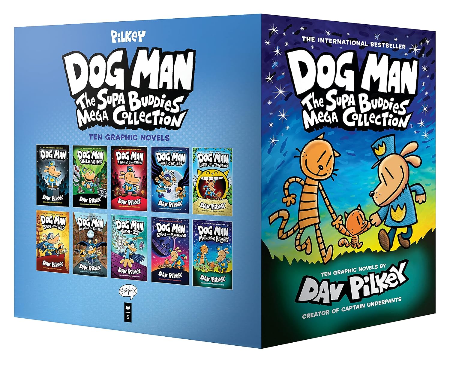 Portada de Boxed - Dog Man: The Supa Buddies Mega Collection: From the Creator of Captain Underpants (Dog Man #1-10 Box Set)