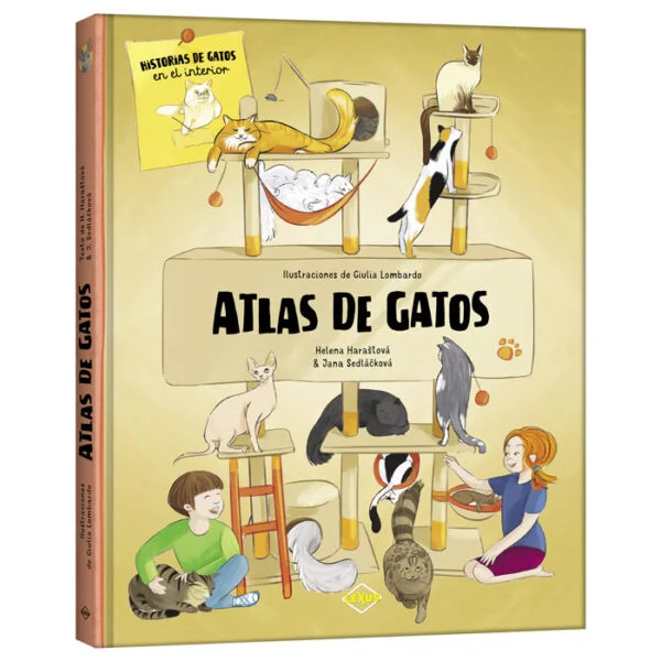 Portada de Atlas de gatos - ¡esta libro pertenece a todos los amantes de los gatos!